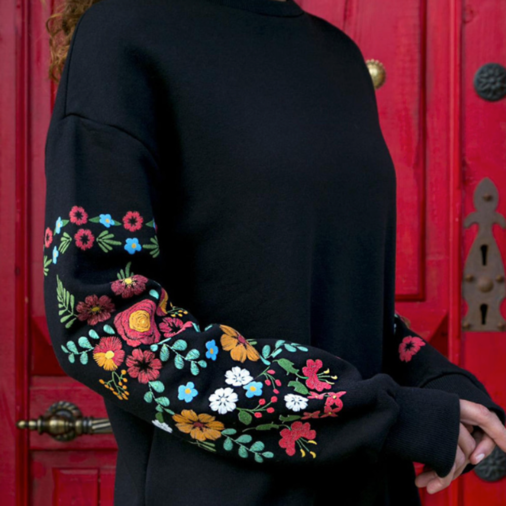 Womens Dress with Floral Sleeves