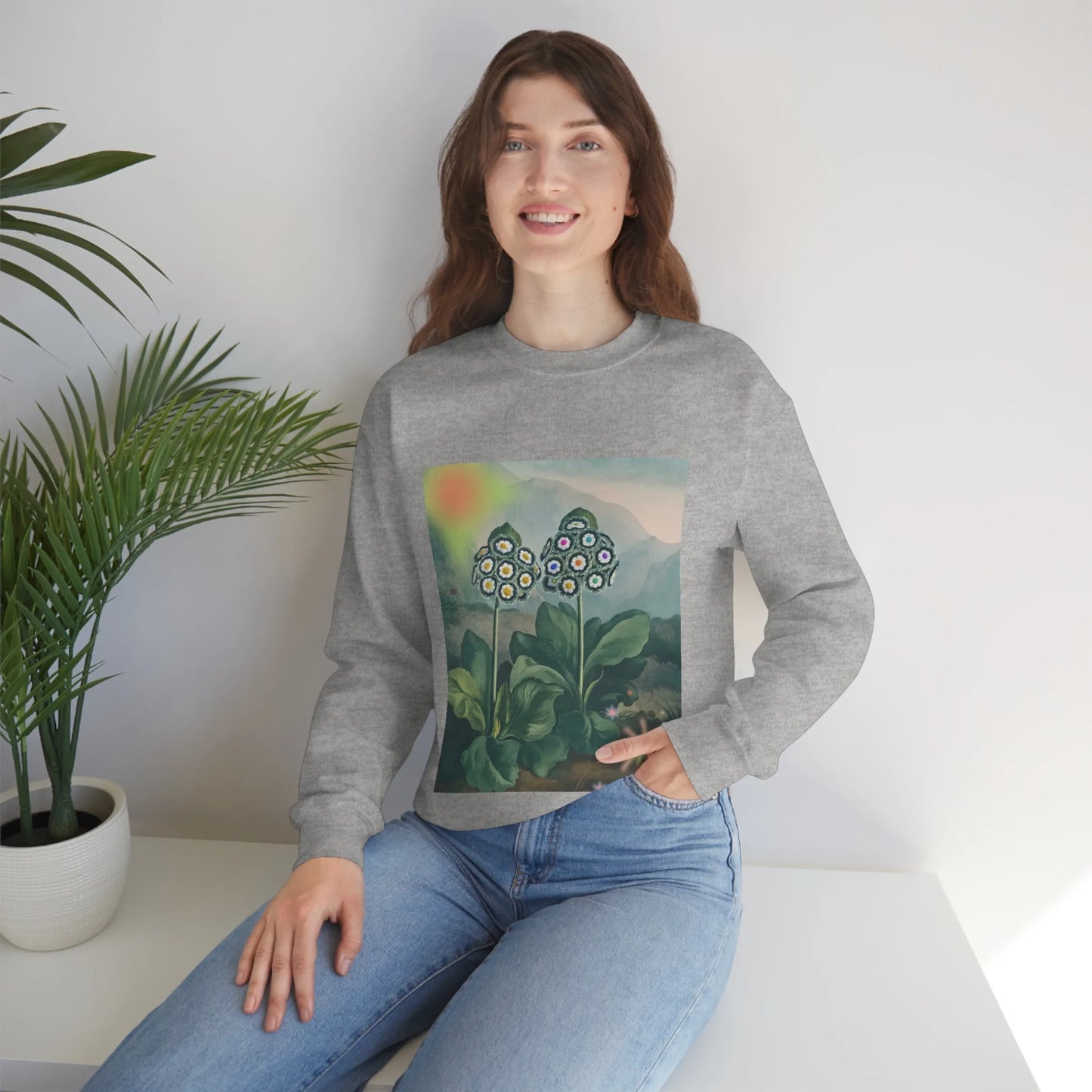 Womens Plant Theme Graphic Sweatshirt