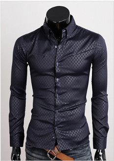 Mens Button Down Shirt with Plaid Designs - AmtifyDirect