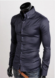 Mens Button Down Shirt with Plaid Designs - AmtifyDirect