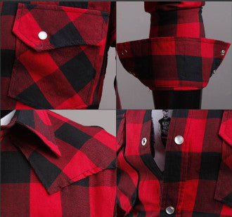 Mens Long Sleeve Button Down Plaid Shirt - AmtifyDirect