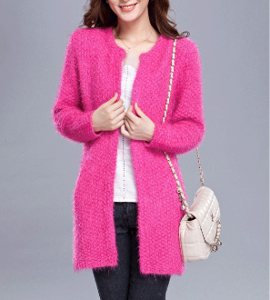 Womens Fuzzy Cardigan with Pockets