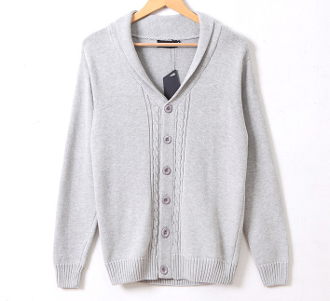 Mens Cable Knit Cardigan with Shawl Collar - AmtifyDirect