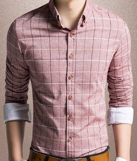 Mens Checked Button Down Shirt - AmtifyDirect