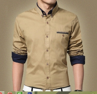 Mens Faux Double Collar Shirt - AmtifyDirect