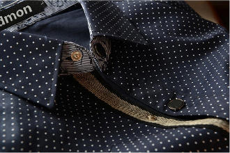 Mens Polka Dot Shirt with Floral Details - AmtifyDirect