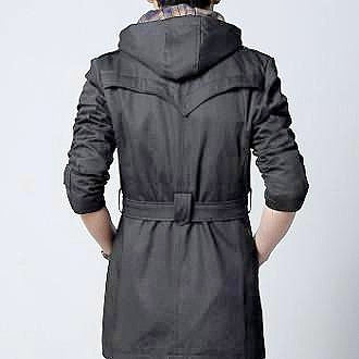 Classic Trench Jacket with Removable Hood - AmtifyDirect