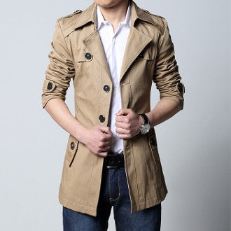 Mens Trench Jacket with Removable Hood