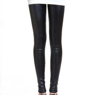 Womens Fleece Lined Faux Leather Leggings