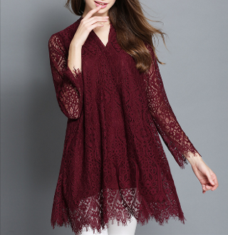 Womens V Neck Lace Top