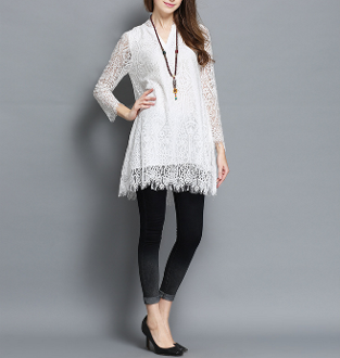 Womens V Neck Lace Top