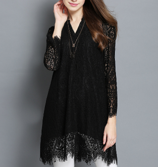 Womens V Neck Lace Top