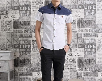 Mens Two Tone Short Sleeve Shirt