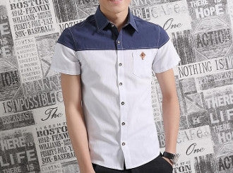 Mens Two Tone Short Sleeve Shirt