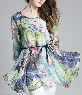 Womens Flowy Floral Tunic