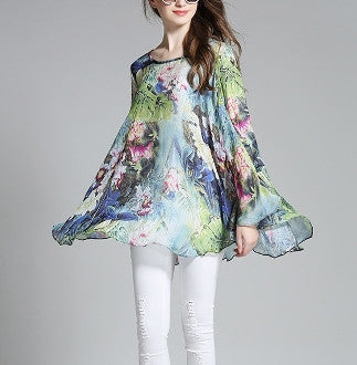 Womens Flowy Floral Tunic