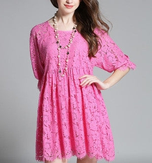 Womens Lace Frill Dress