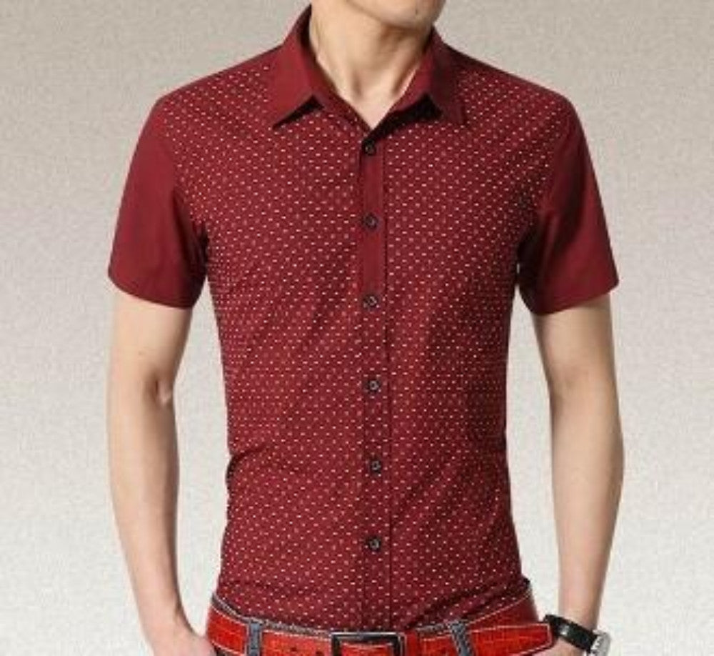 Men's Short Sleeve Pattern Shirt - AmtifyDirect