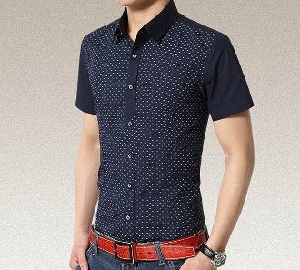 Mens Contrasting Pattern Short Sleeve - AmtifyDirect