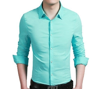 Mens Button Down Shirt with Decor Button - AmtifyDirect