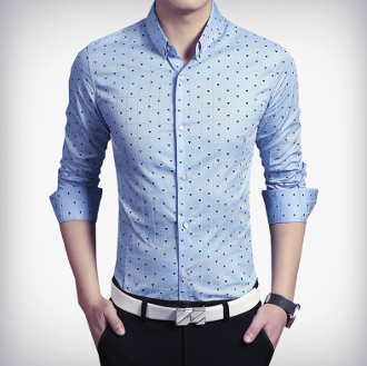 Mens Triangle Print Button Down Shirt