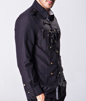 Mens Shirt with Zipper Design Details