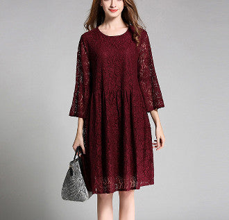 Womens Long Sleeve Lace Dress