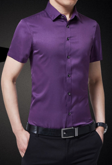 Mens Short Sleeve Shirt with Collar Design