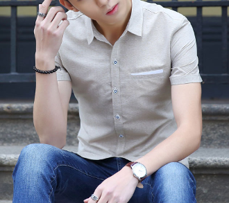 Mens Short Sleeve Shirt With Pocket Details