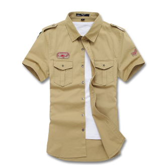 Mens Short Sleeve Military Shirt