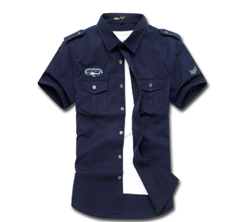 Mens Short Sleeve Military Shirt