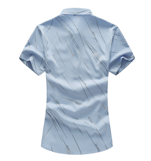 Mens Short Sleeve Shirt with Line Designs