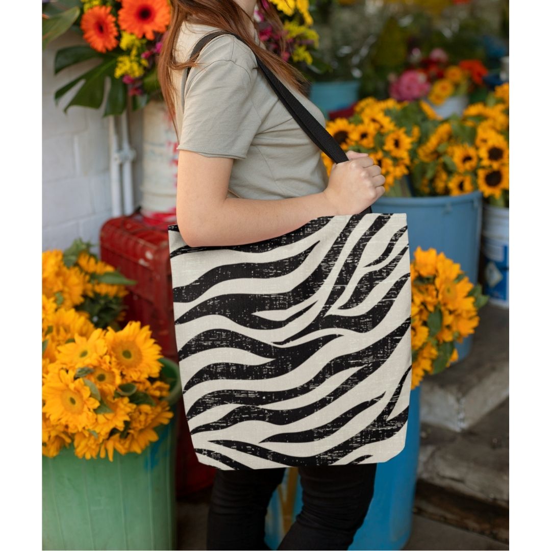 Zebra Print Beach Beach & Shopping Tote