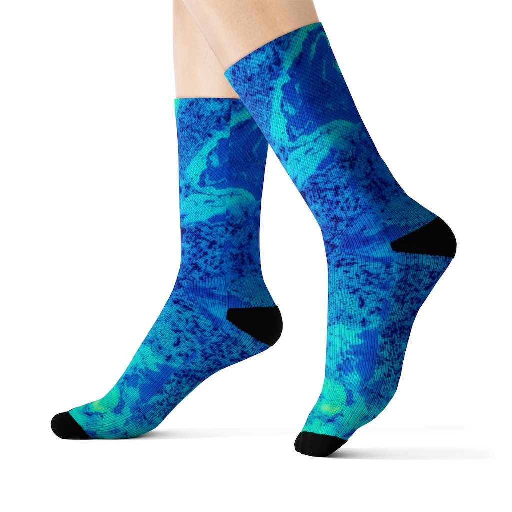 Neon Blue Novelty Socks