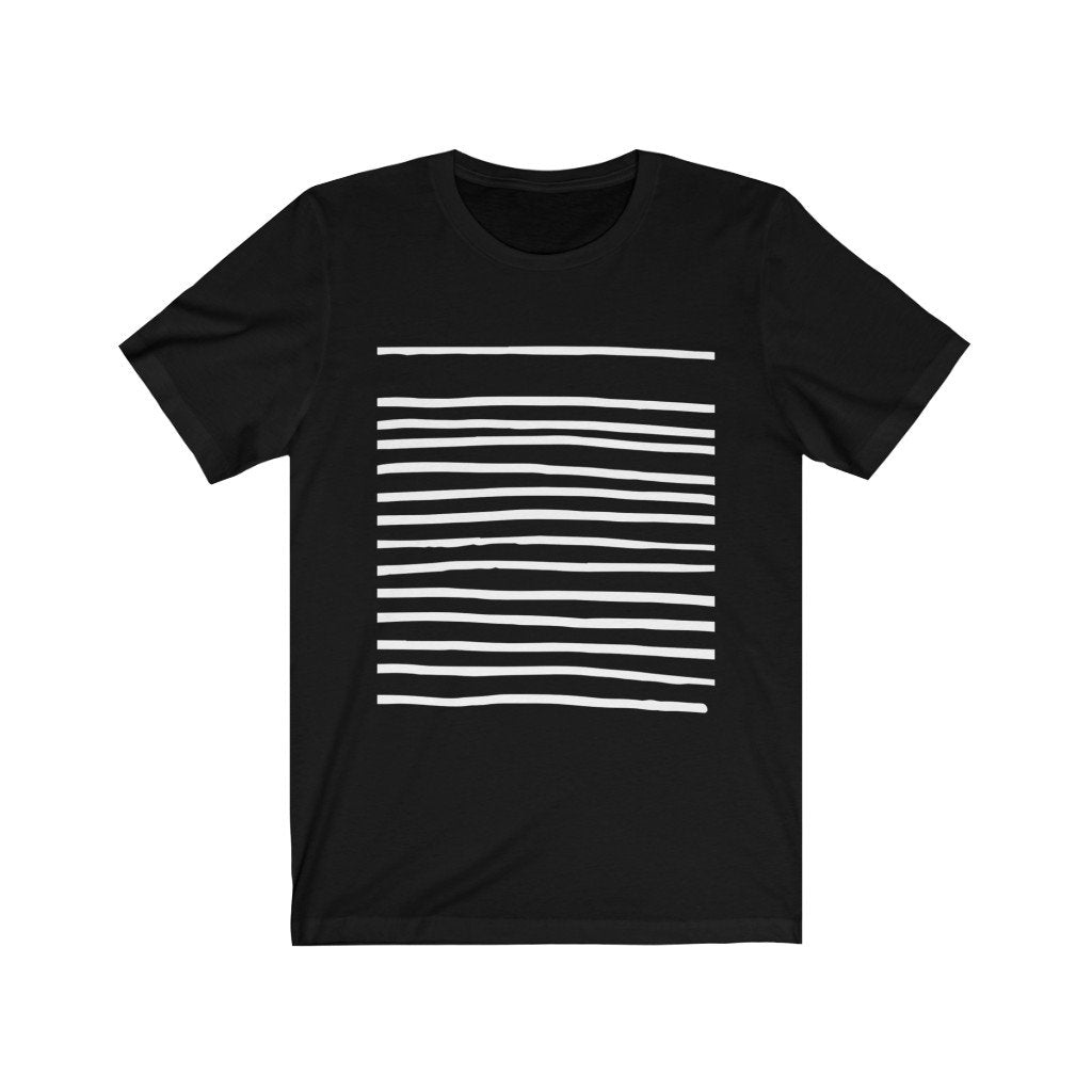 Mens T-Shirt with Black Graphic Lines