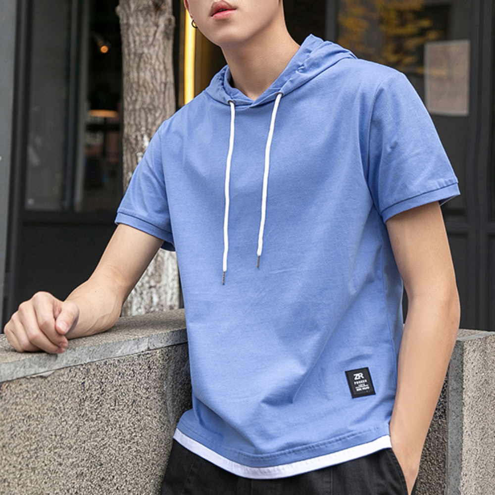 Mens Hooded Layered T-Shirt