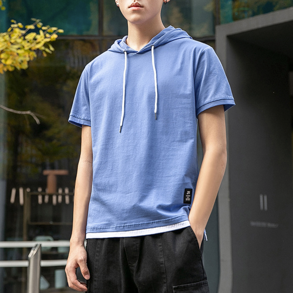 Mens Hooded Layered T-Shirt