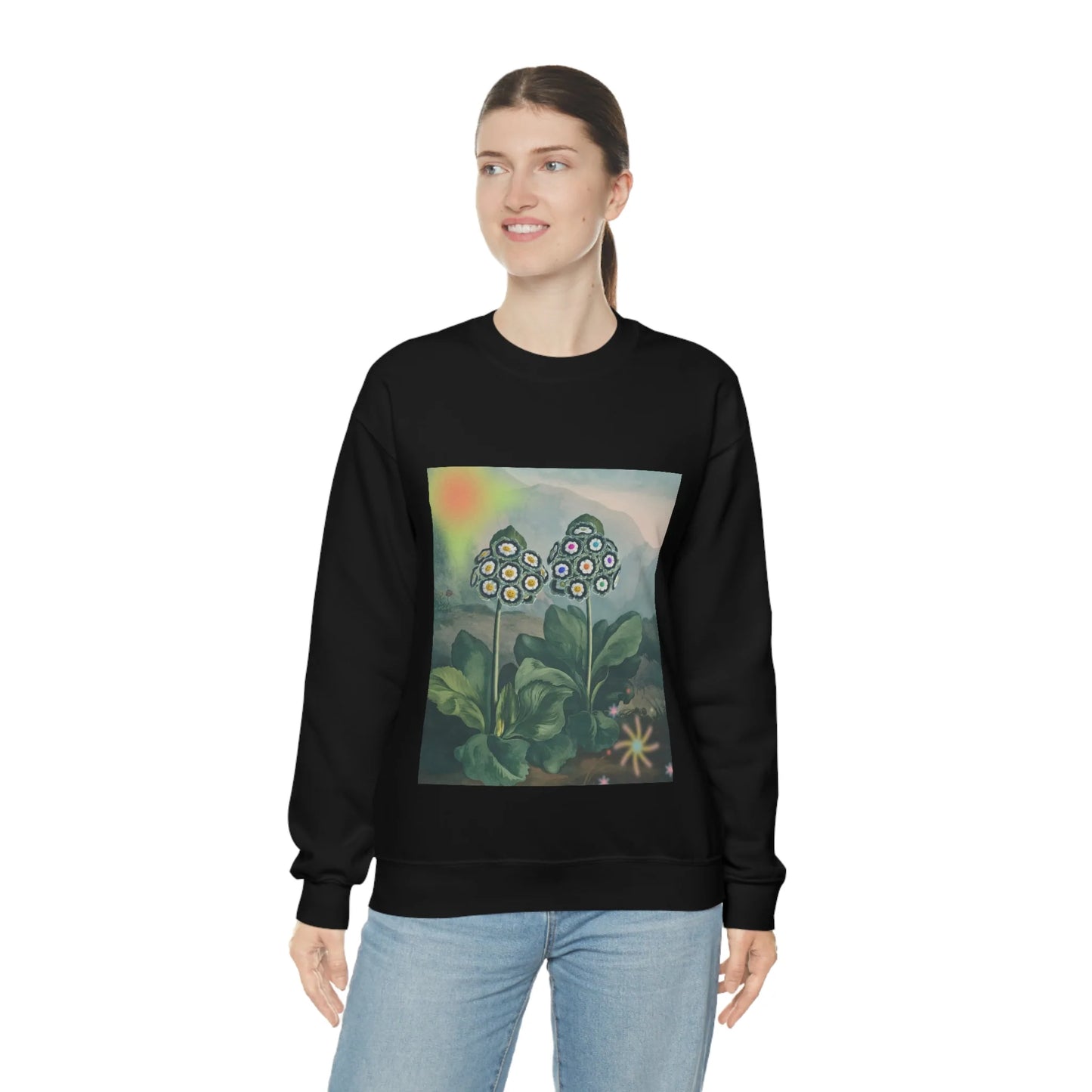 Womens Plant Theme Graphic Sweatshirt
