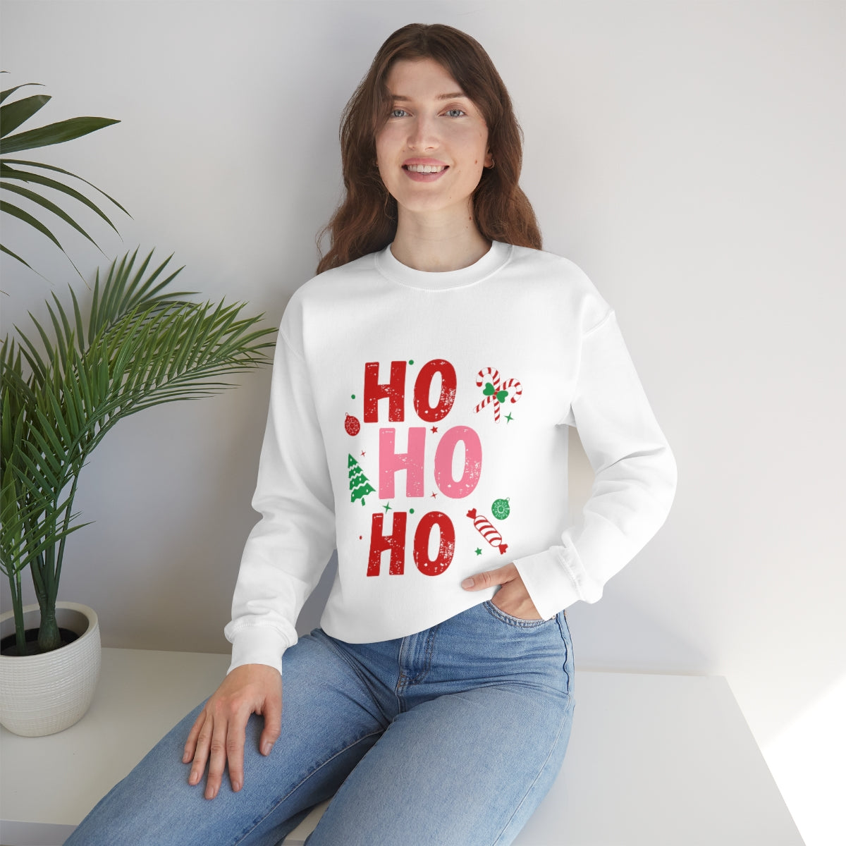 Womens Ho Ho Ho Christmas Sweatshirt