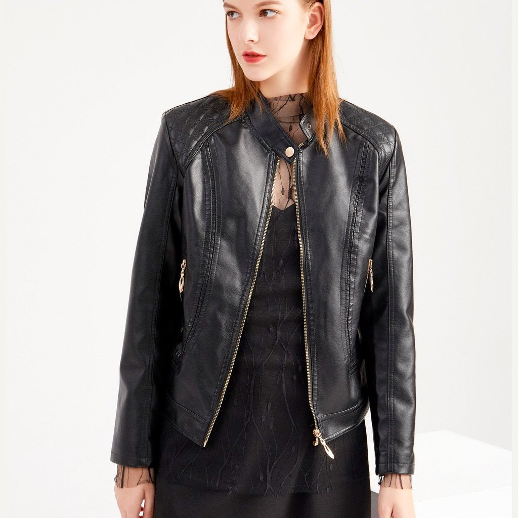 Quilted Vegan Leather Jacket