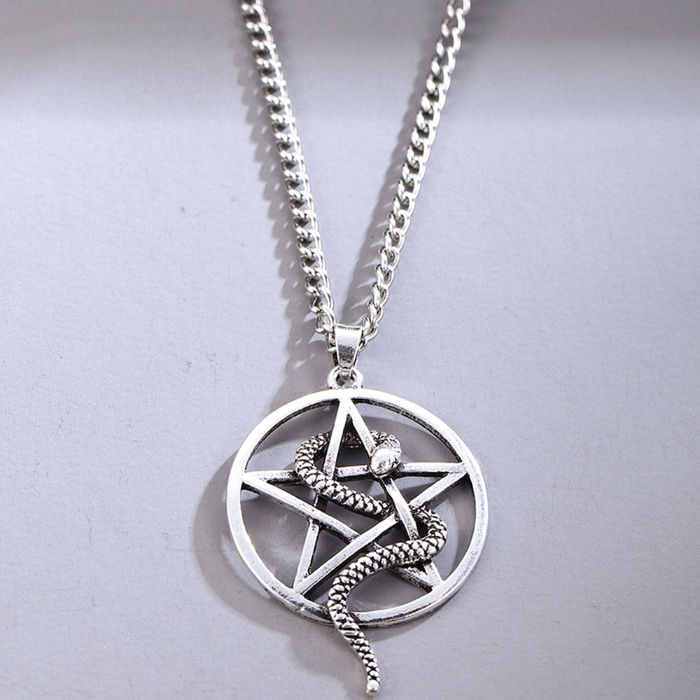 Five Pointed Star with Snake Necklace