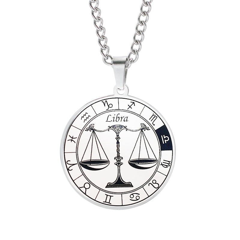 Horoscope Round Pendant Necklace