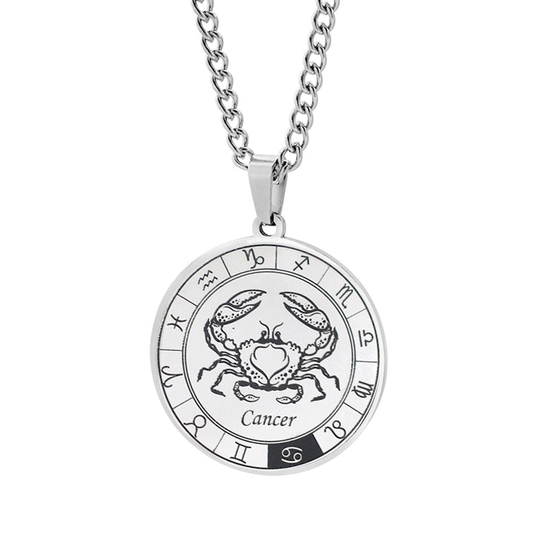 Horoscope Round Pendant Necklace