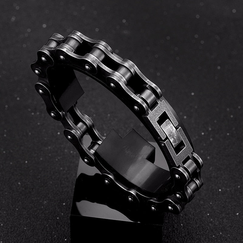 Black Plated Bicycle Chain Bracelet