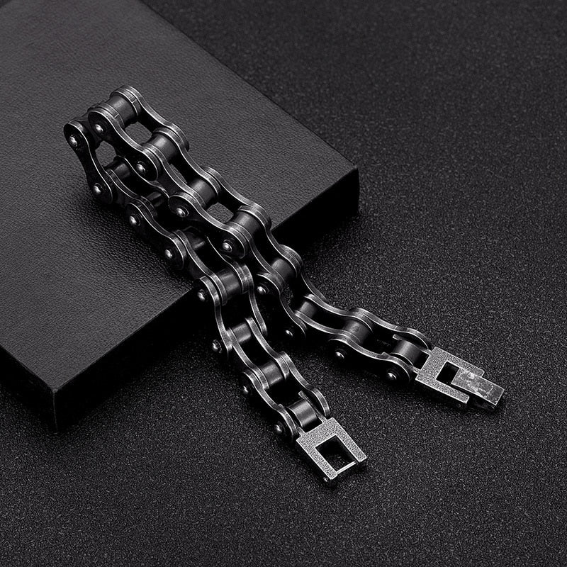 Black Plated Bicycle Chain Bracelet