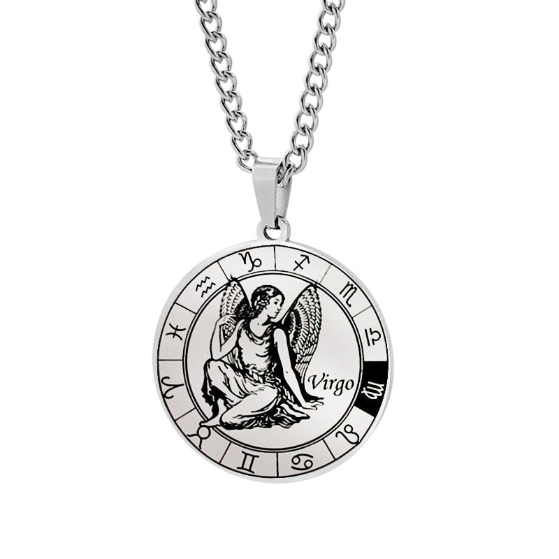 Horoscope Round Pendant Necklace