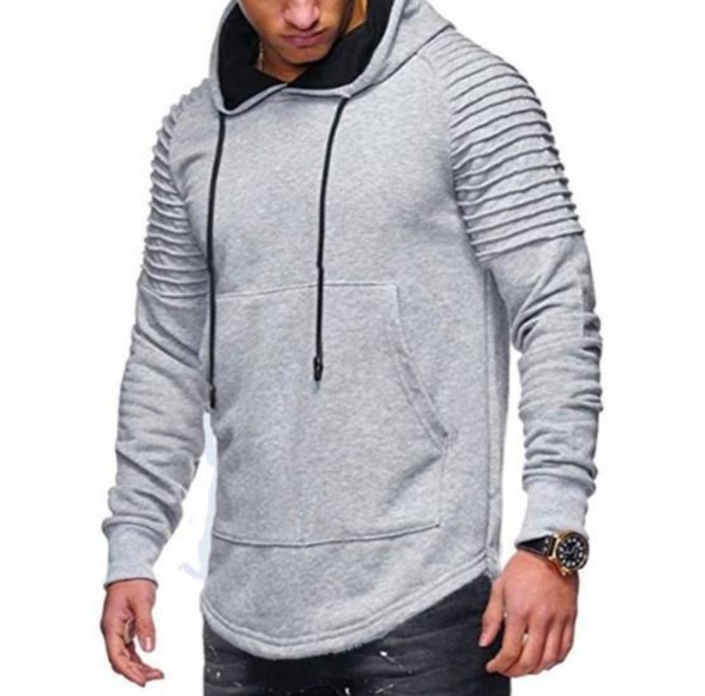 Mens Slim Fit Hoodie with Shoulder Details