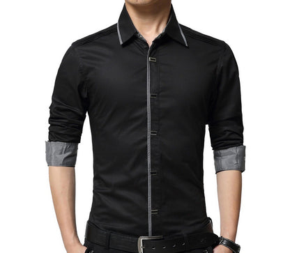 Mens Button Down Shirt with Shoulder Details - AmtifyDirect