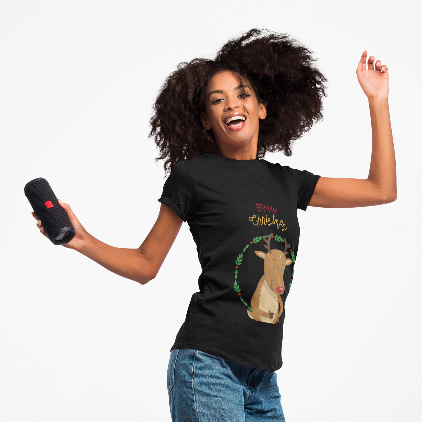 Holiday Reindeer Short Sleeve Tee Shirt