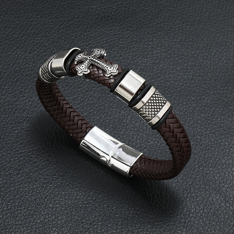 Layered Look Vegan Leather Bracelet